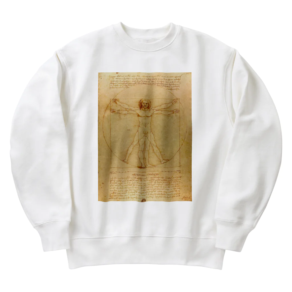 世界美術商店のウィトルウィウス的人体図 / Vitruvian Man Heavyweight Crew Neck Sweatshirt