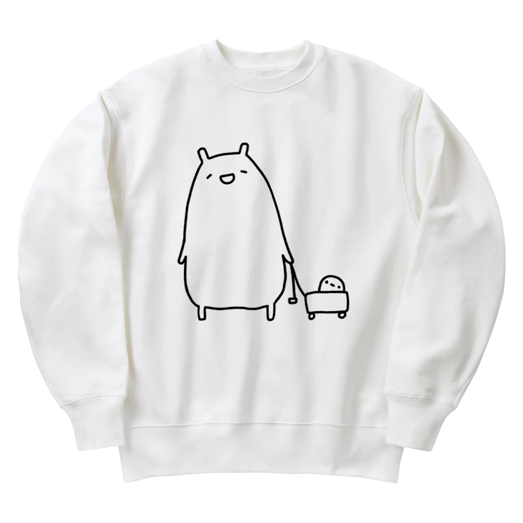 うさやのお散歩をするかわいいねこ Heavyweight Crew Neck Sweatshirt