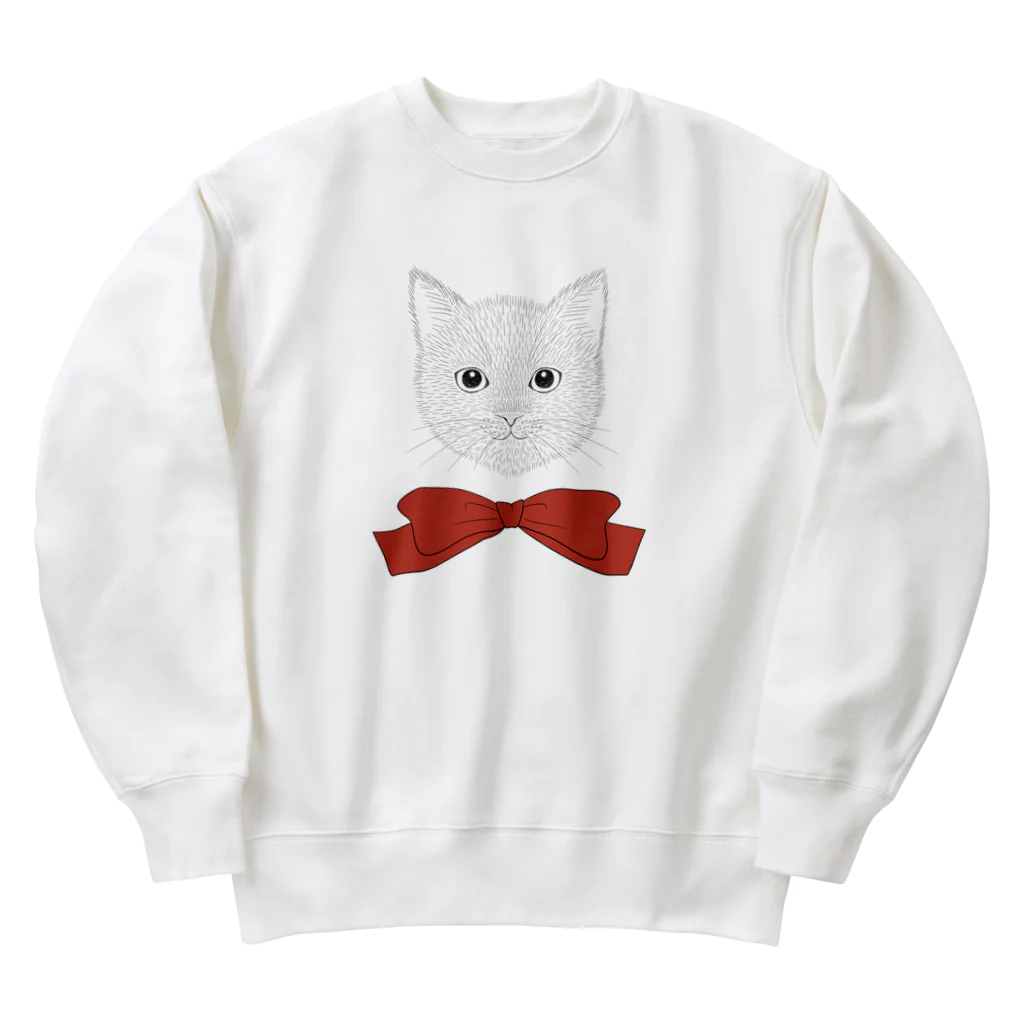 soraの猫のジョセフィーヌとリボン Heavyweight Crew Neck Sweatshirt