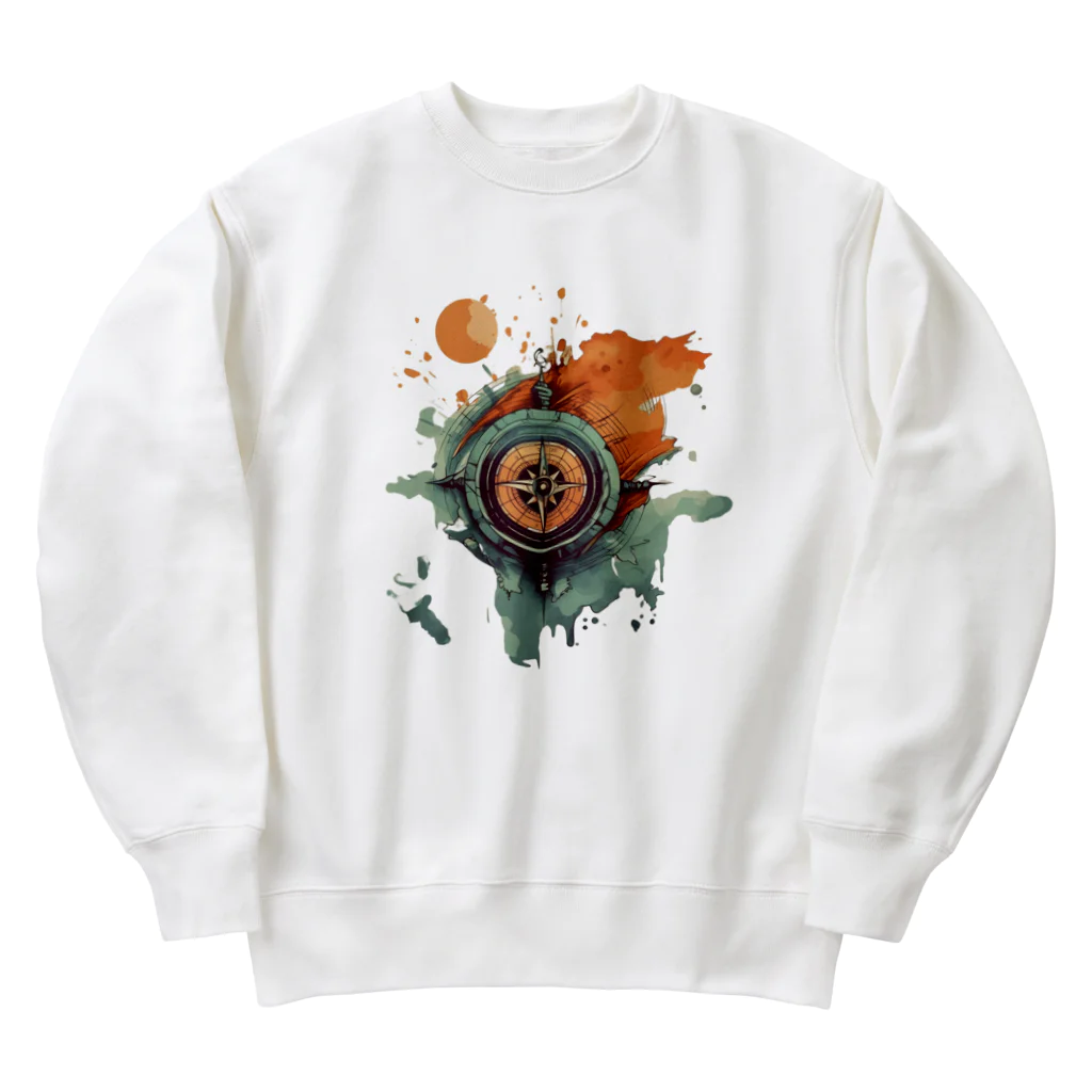 キャンプの達人のコンパス＆マップ ヴィンテージ キャンプ Heavyweight Crew Neck Sweatshirt