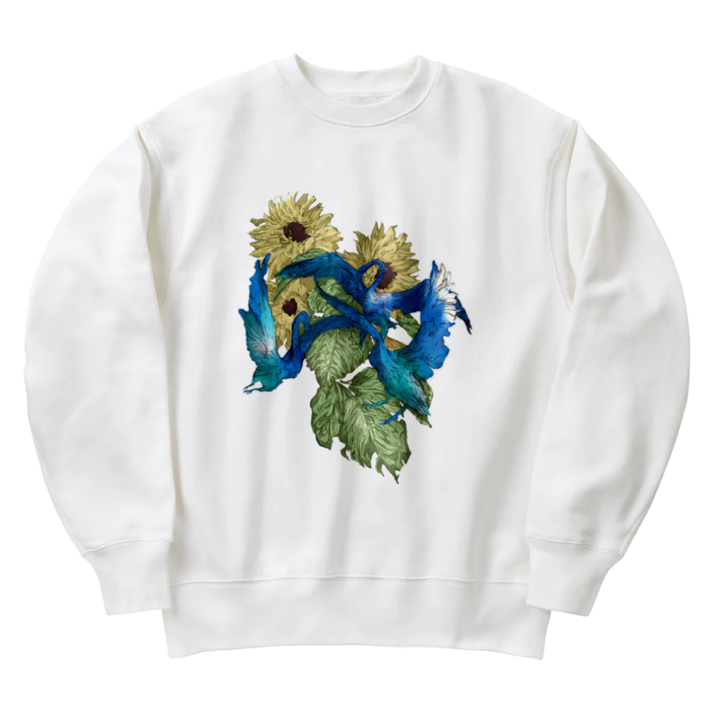 WAYA JARLの3 Cisnes y 3 Girasoles Heavyweight Crew Neck Sweatshirt