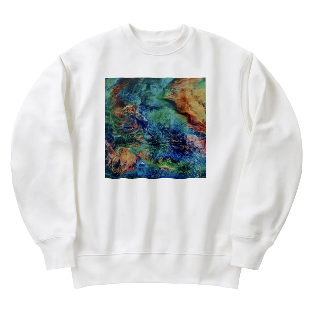 【抽象画】melty moon【フルイドアート】の恒星 Heavyweight Crew Neck Sweatshirt