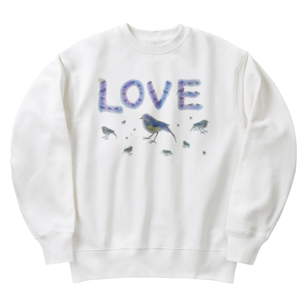 ♡BE HAPPY♡の鳥いっぱい Heavyweight Crew Neck Sweatshirt