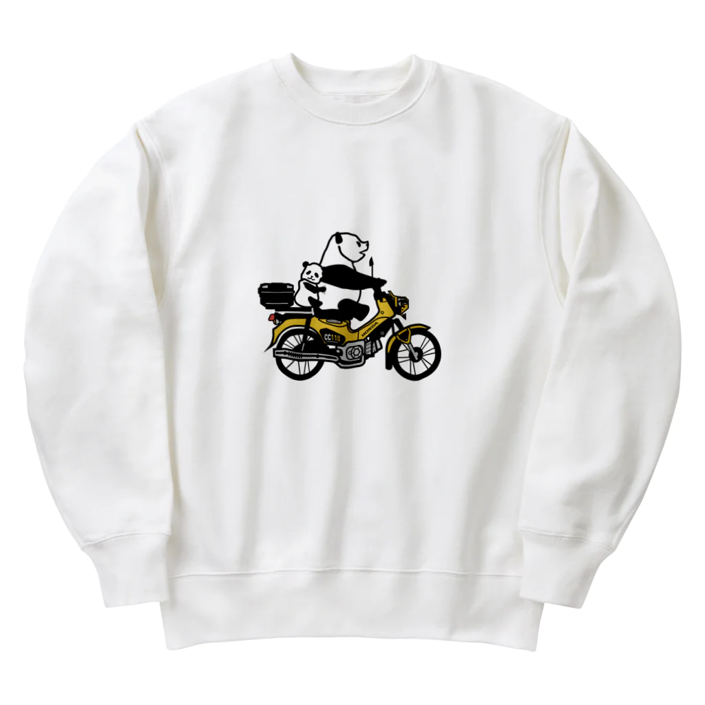 へっぽこデザインのクロスカブ　綺麗な黄色 Heavyweight Crew Neck Sweatshirt