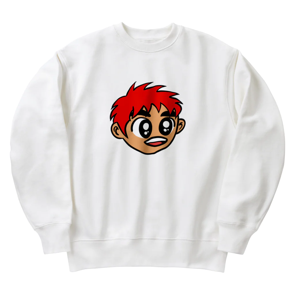 じゅうに（Jyuuni）の0007・赤い髪の少年（じゅうにブランド） Heavyweight Crew Neck Sweatshirt