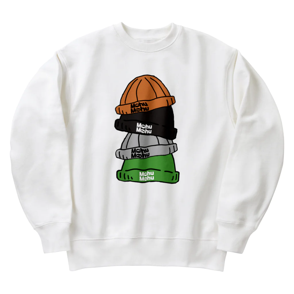 もふもふもんすたぁのもふがかぶってる帽子 Heavyweight Crew Neck Sweatshirt