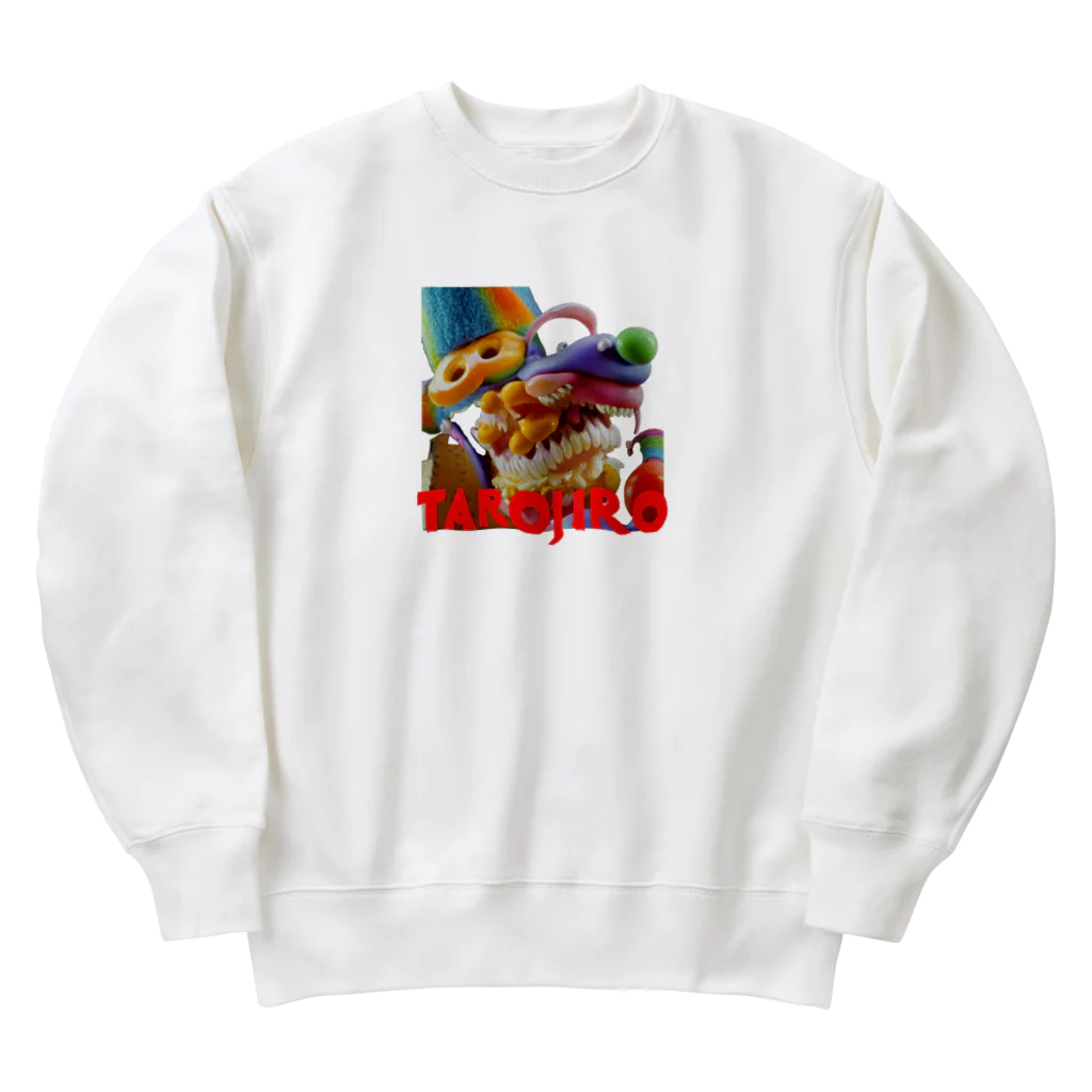 🍩tarojiro(たろじろ) shop🍩のCOLORFUL POPCORN MONSTERS by AI Heavyweight Crew Neck Sweatshirt