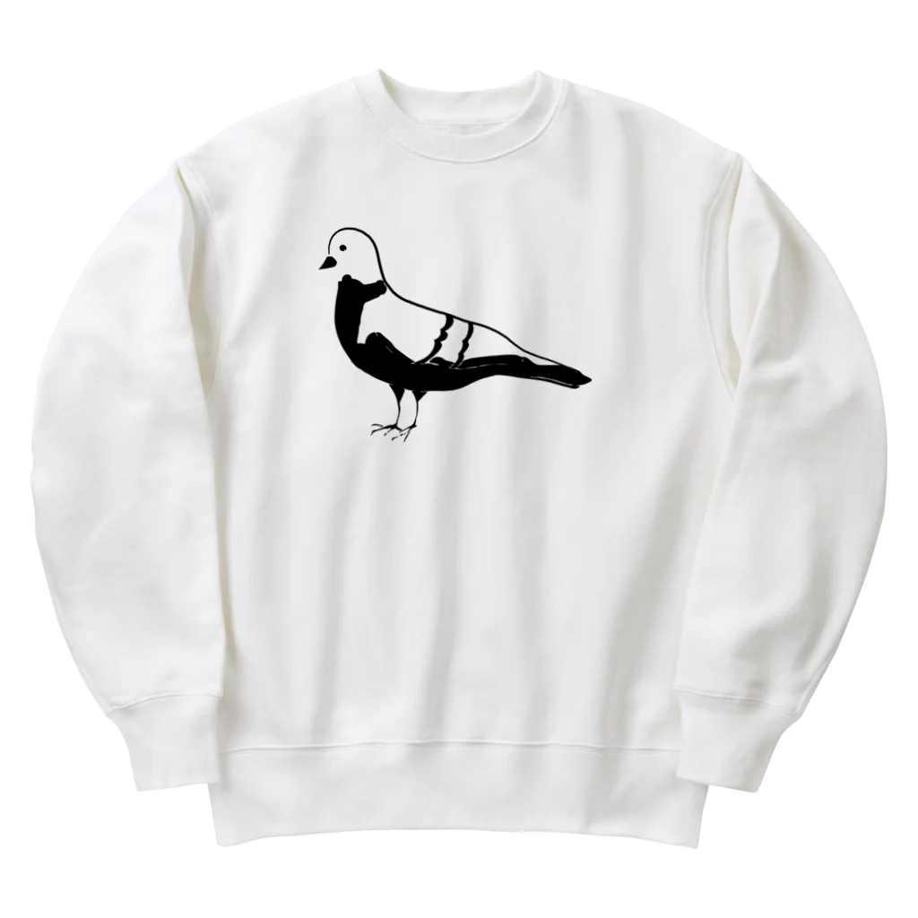 chicodeza by suzuriの鳩のシルエット Heavyweight Crew Neck Sweatshirt