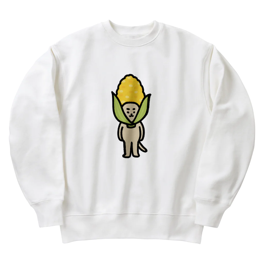 morocoshi-lifeのねこもろこし（ぬんッ） Heavyweight Crew Neck Sweatshirt