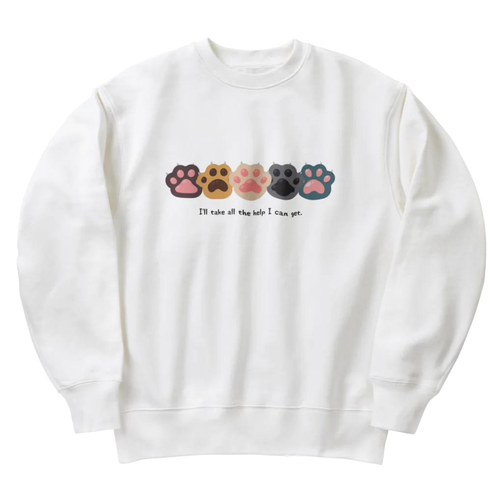 ＠meiliecat🐈original goodsの猫の手も借りたい😹I’ll take all the help I can get. Heavyweight Crew Neck Sweatshirt