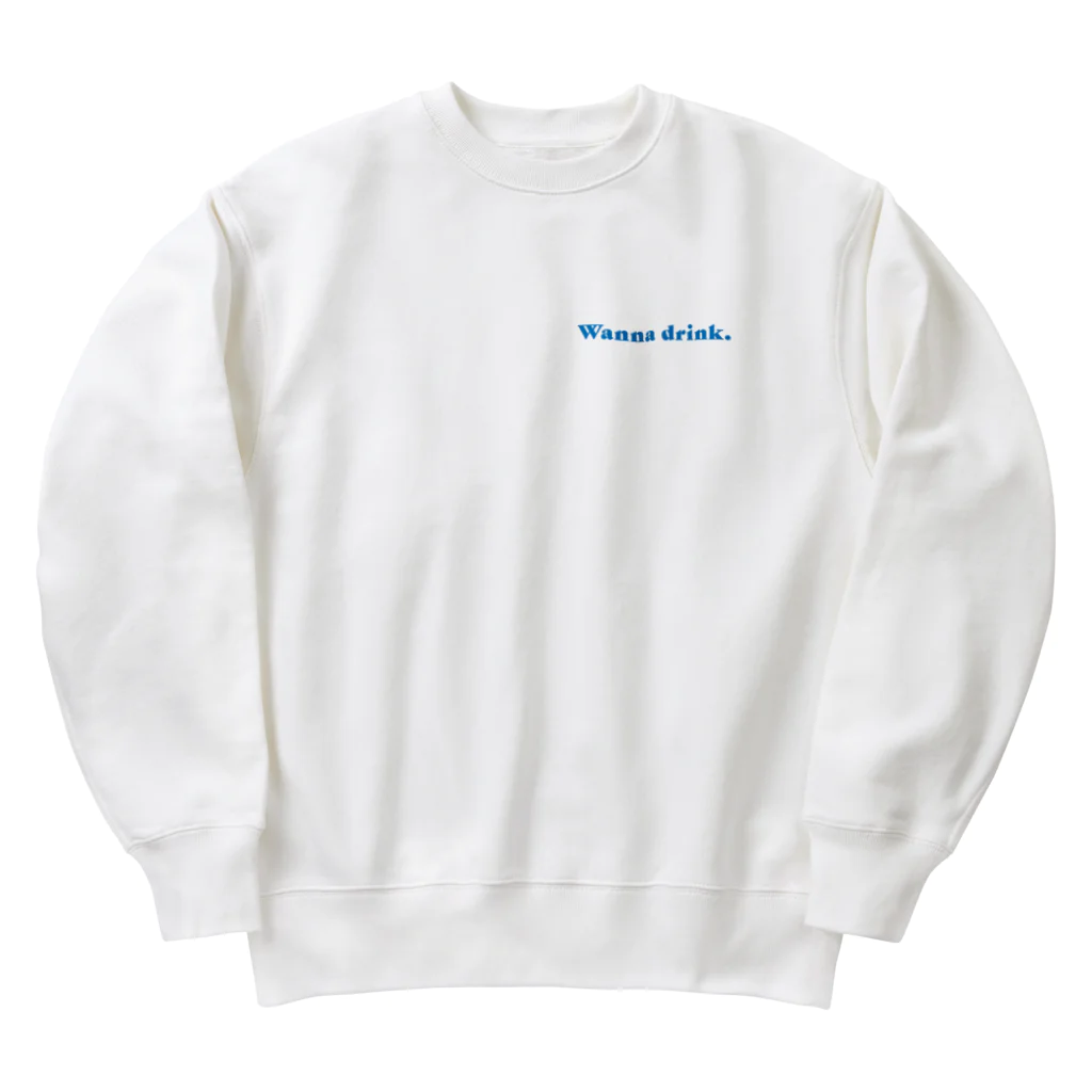 じゅんまい商店の日本酒おかわり（Blue） Heavyweight Crew Neck Sweatshirt