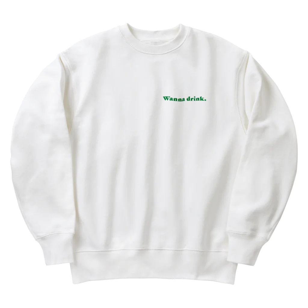 じゅんまい商店の日本酒おかわり（Green） Heavyweight Crew Neck Sweatshirt