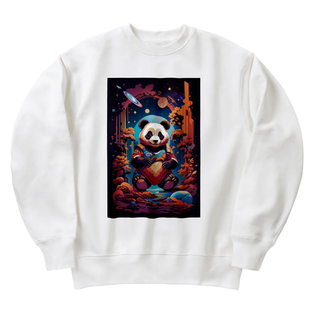 S☆DESIGNのパンダ飛行士 Heavyweight Crew Neck Sweatshirt