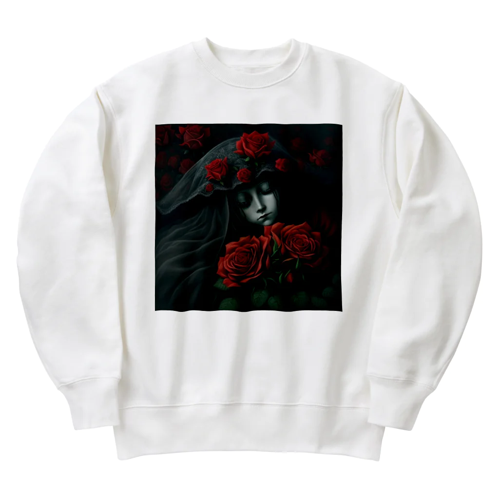 LunaNocturneの赤い薔薇の休息 Heavyweight Crew Neck Sweatshirt