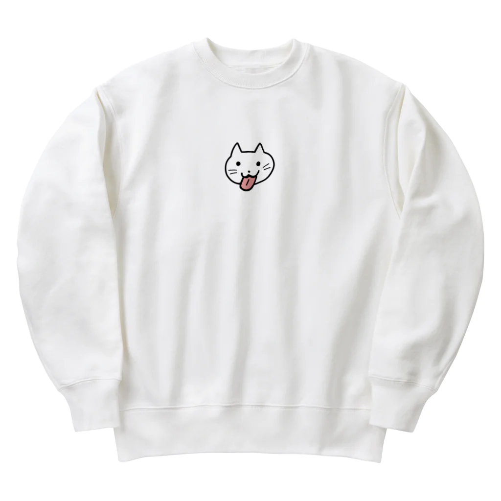 しおらーめんのあっかんべーねこ Heavyweight Crew Neck Sweatshirt