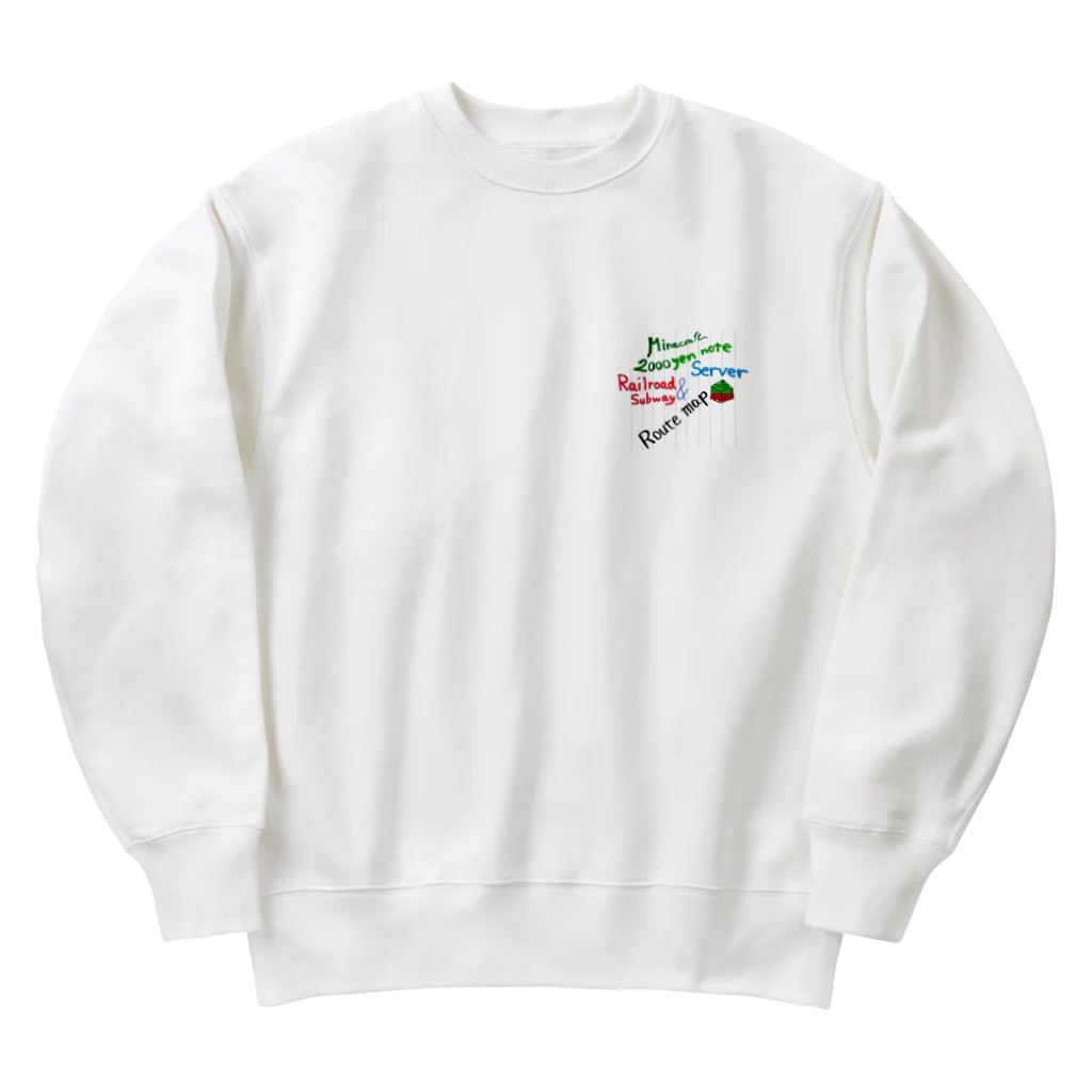 弐千円札サーバー 公式アカウントの弐千円札サーバー手書き路線図 英語バージョン Heavyweight Crew Neck Sweatshirt