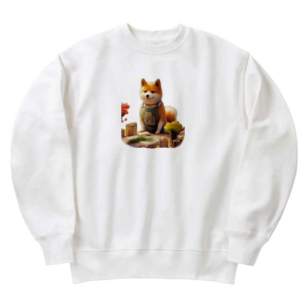 桜音ことこ企画の柴犬の花屋v2 Heavyweight Crew Neck Sweatshirt