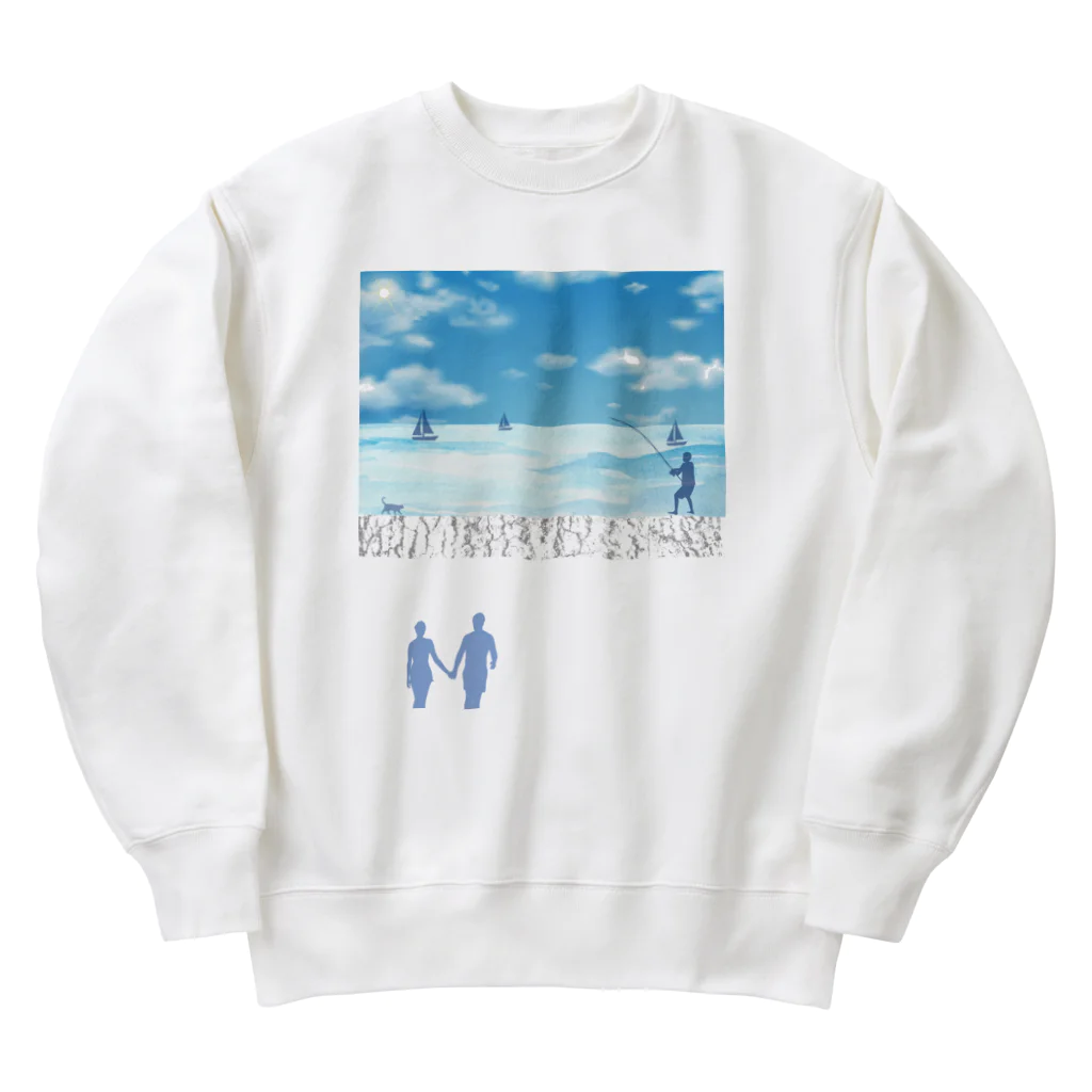 Sky00の日本の夏の風景 Heavyweight Crew Neck Sweatshirt