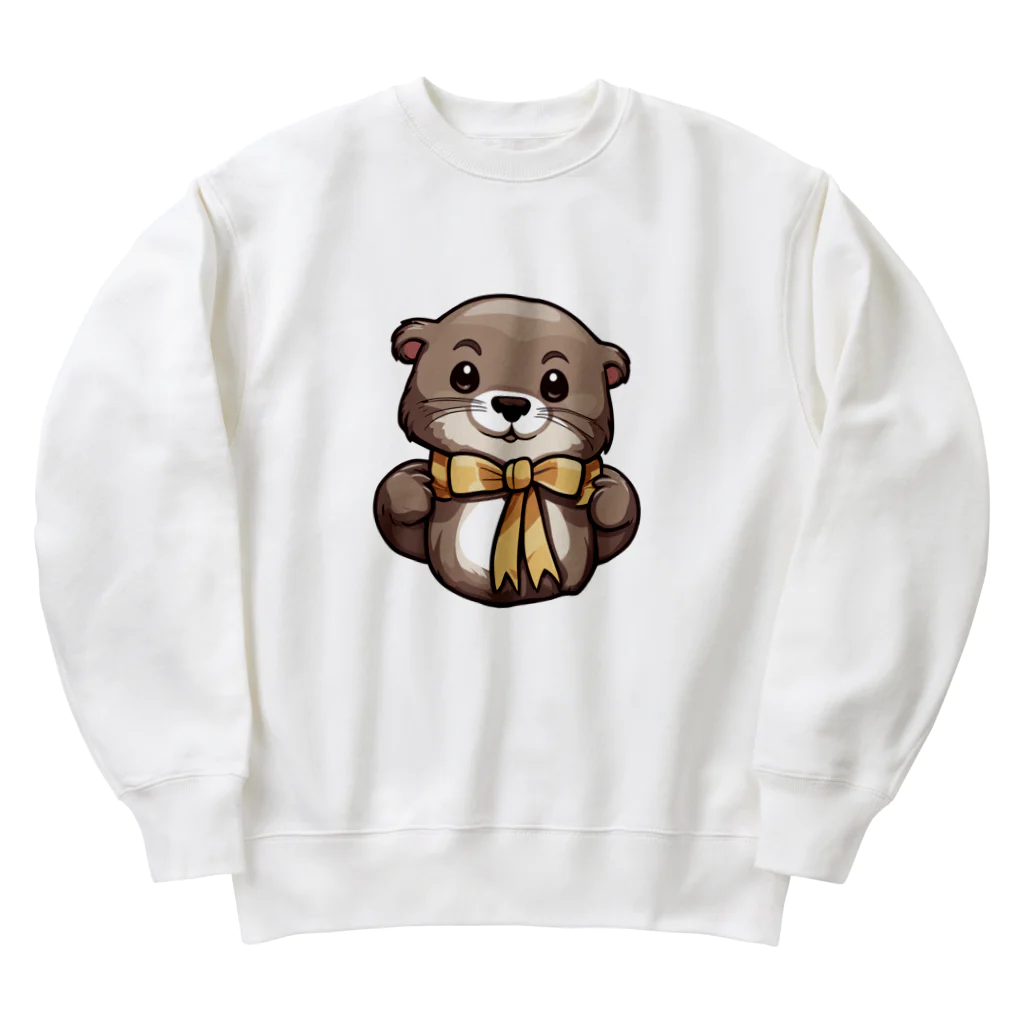 QuillSerenadeの可愛いリボンのもちぽんのステッカー Heavyweight Crew Neck Sweatshirt