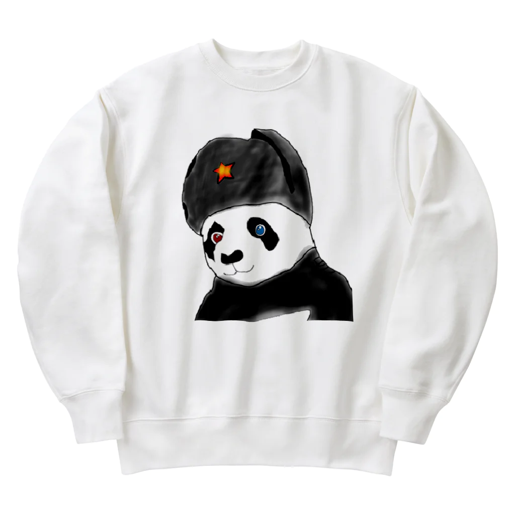 ☭C•ML印刷社｜赤毛龙印刷社☭のJust Panda-kun! Heavyweight Crew Neck Sweatshirt