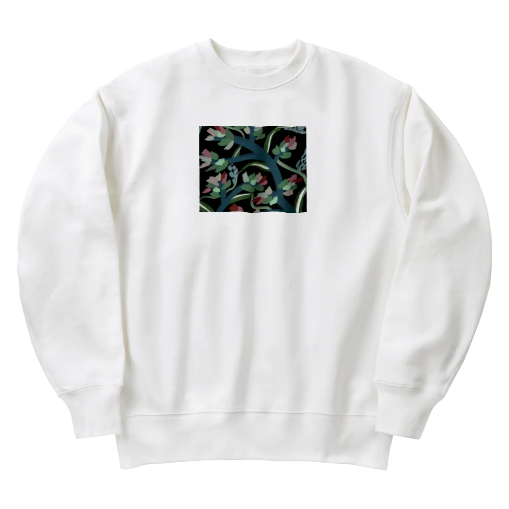 らくがき子さんのものづくり工房の花と植物 Heavyweight Crew Neck Sweatshirt