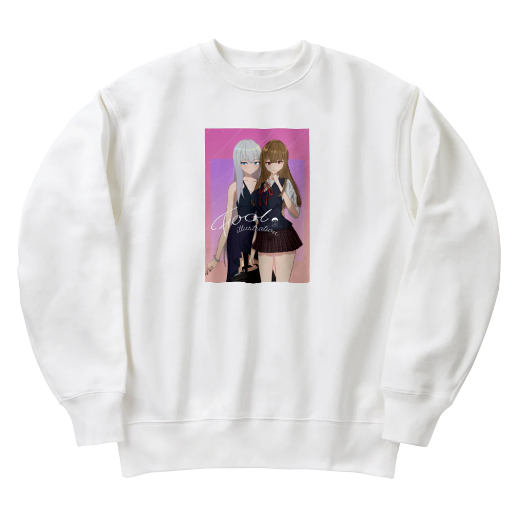 chicodeza by suzuriの可愛い姉妹のキャラクター Heavyweight Crew Neck Sweatshirt