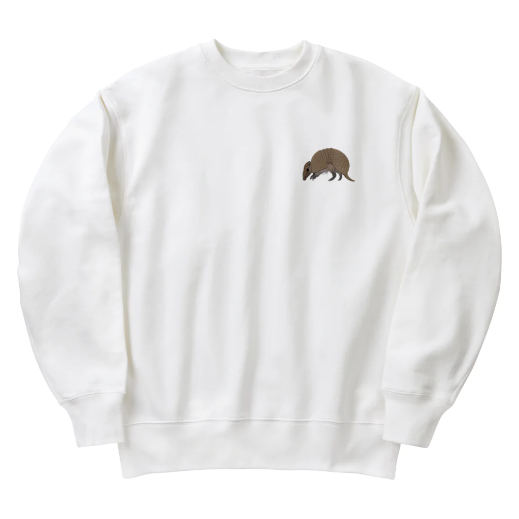 kg_shopの[☆両面] アルマジロだ【視力検査表パロディ】 Heavyweight Crew Neck Sweatshirt