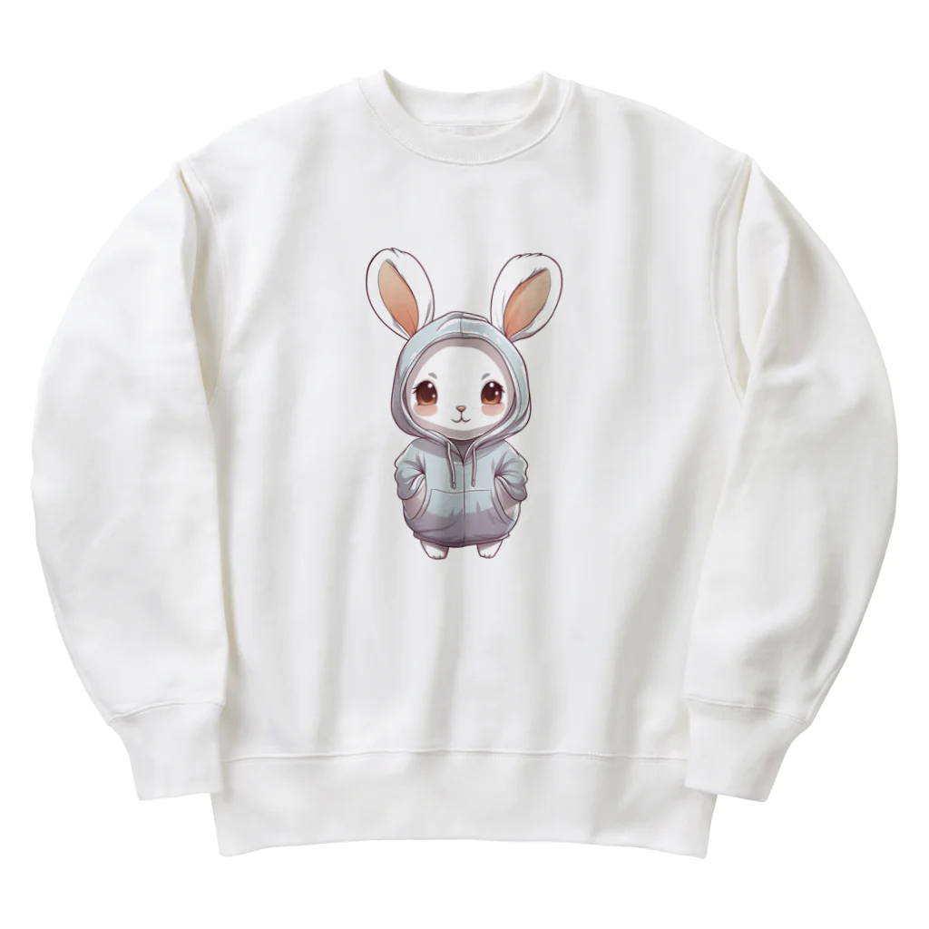 Vasetti_pressのパーカーを着ているうさぎちゃん Heavyweight Crew Neck Sweatshirt