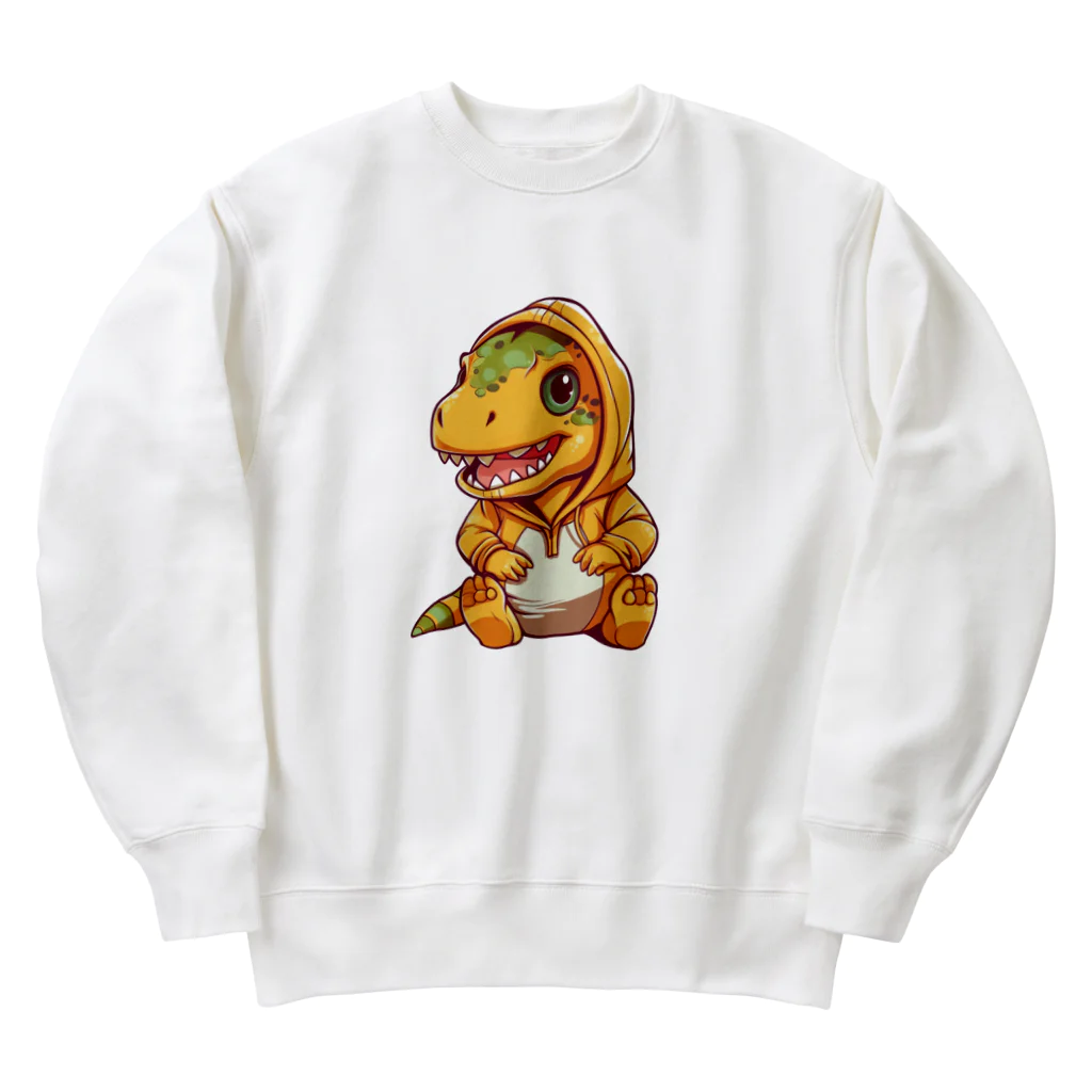 Vasetti_pressのパーカーを着たティラノサウルス Heavyweight Crew Neck Sweatshirt