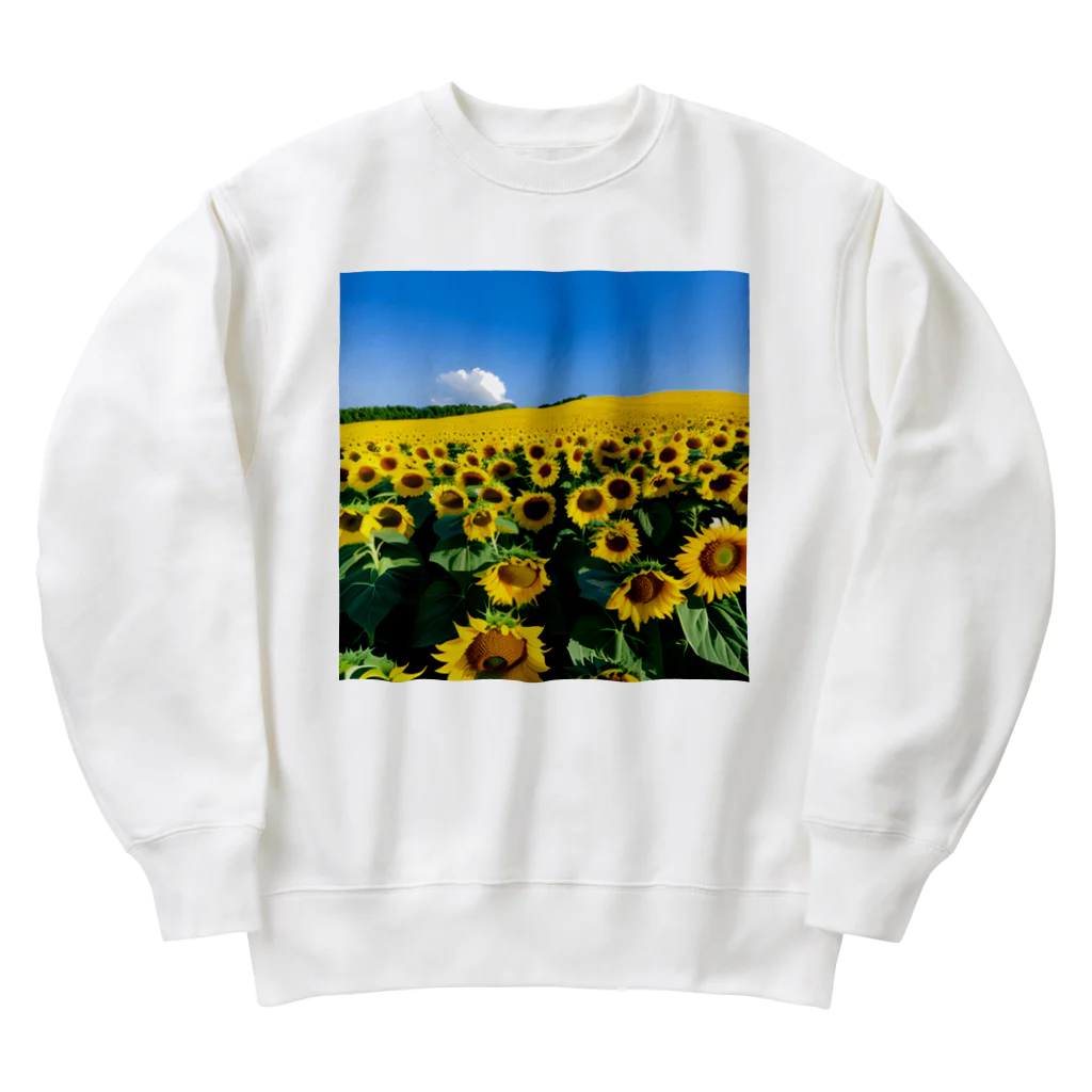 the blue seasonのヒマワリ畑 Heavyweight Crew Neck Sweatshirt