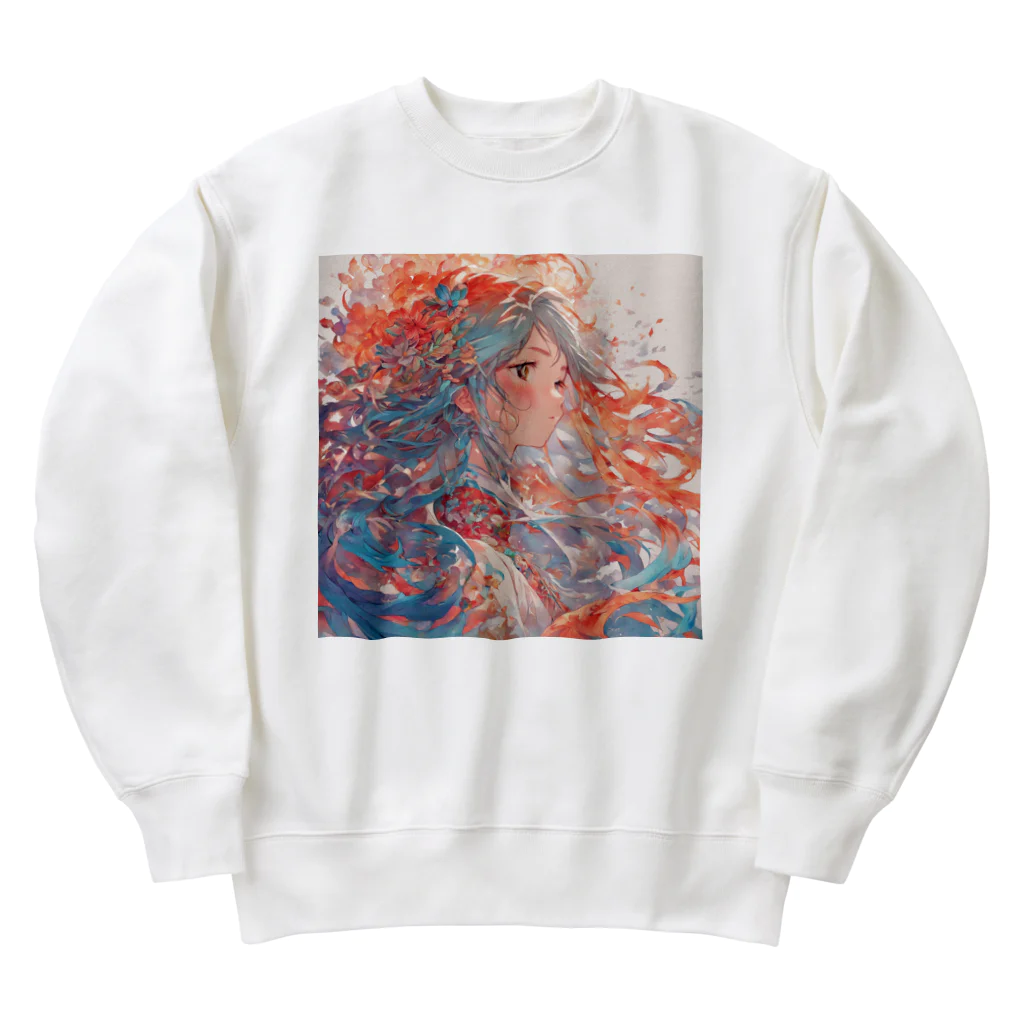 デジタルアート【gâteauchocolat】の幻想の少女 Heavyweight Crew Neck Sweatshirt