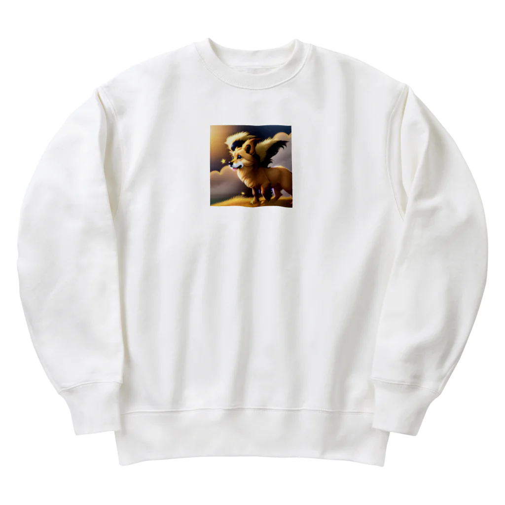 べるべるの星を見てるわんちゃんグッズ Heavyweight Crew Neck Sweatshirt