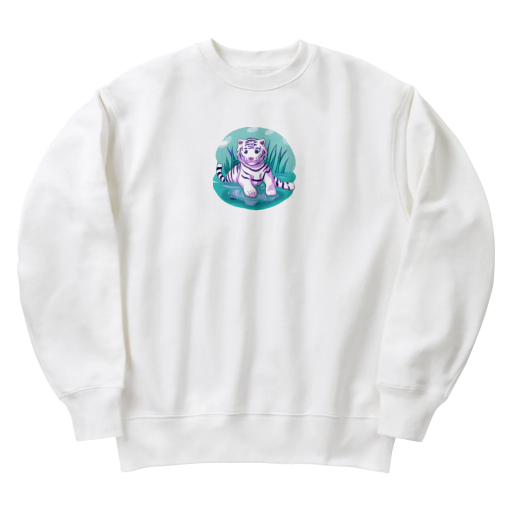 いつもおおきに！たけじいちゃんのWhite Tiger Baby Sigi Heavyweight Crew Neck Sweatshirt