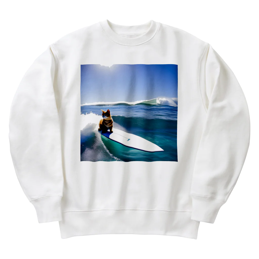 たかみーショップのサーフィンネコリアル Heavyweight Crew Neck Sweatshirt