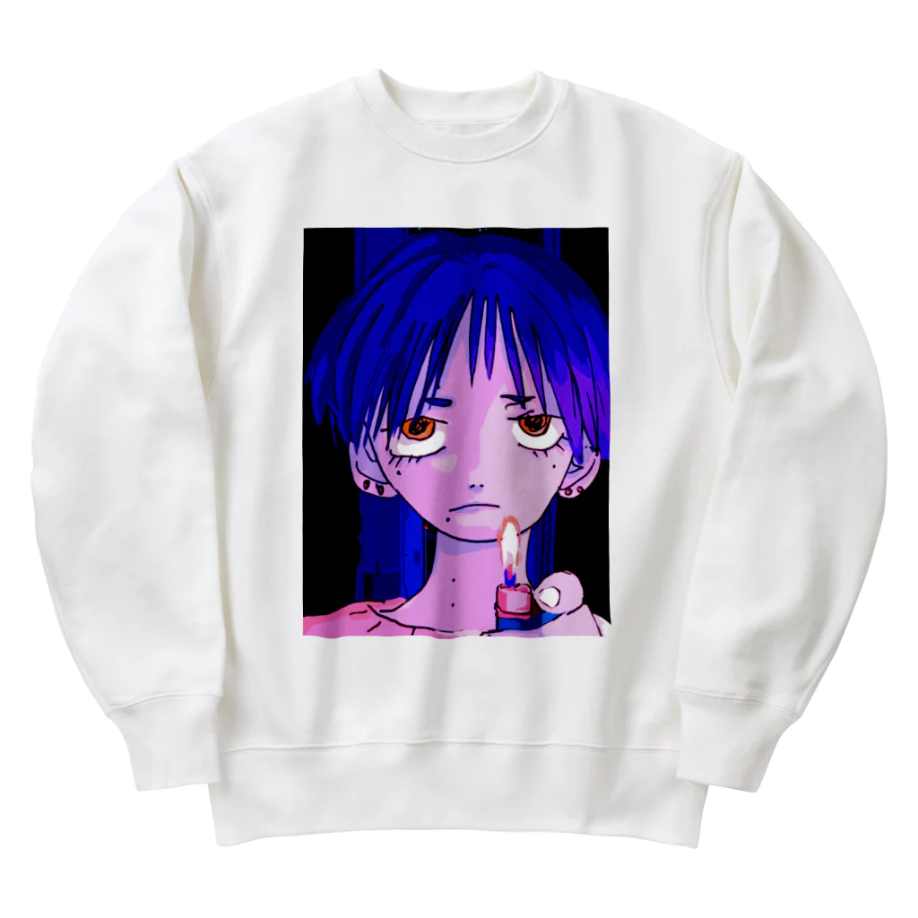 neon テトラマン🪸のドンパチ2ちゃん Heavyweight Crew Neck Sweatshirt