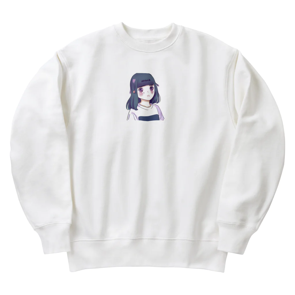 welcome_taroのかわいい女の子 Heavyweight Crew Neck Sweatshirt