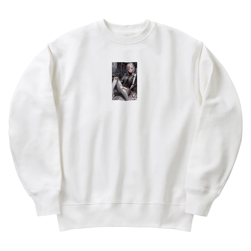 メカニカルシンセゾンビオンラインのメカニカルシンセゾンビガールのイラストのグッズ Heavyweight Crew Neck Sweatshirt