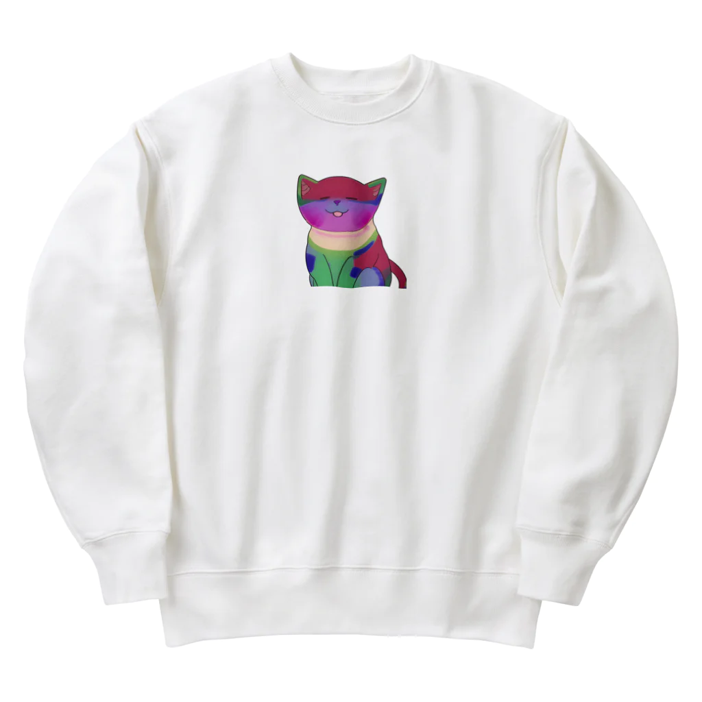 bokenasuの幸運を呼ぶ⁈虹色ネコ助 Heavyweight Crew Neck Sweatshirt