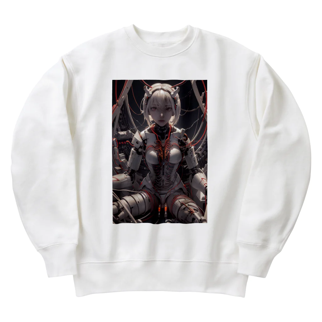 メカニカルシンセゾンビオンラインのメカニカルシンセゾンビのイラストのグッズ　#5 Heavyweight Crew Neck Sweatshirt