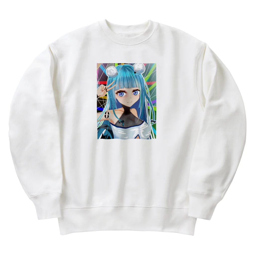 chicodeza by suzuriのピースガール Heavyweight Crew Neck Sweatshirt