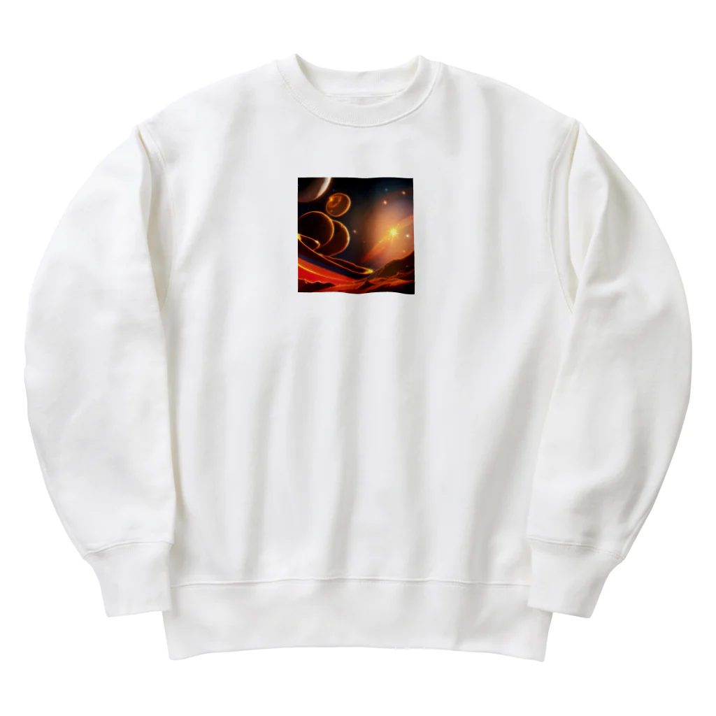 かえぴょんの赤い美味しそうな宇宙 Heavyweight Crew Neck Sweatshirt