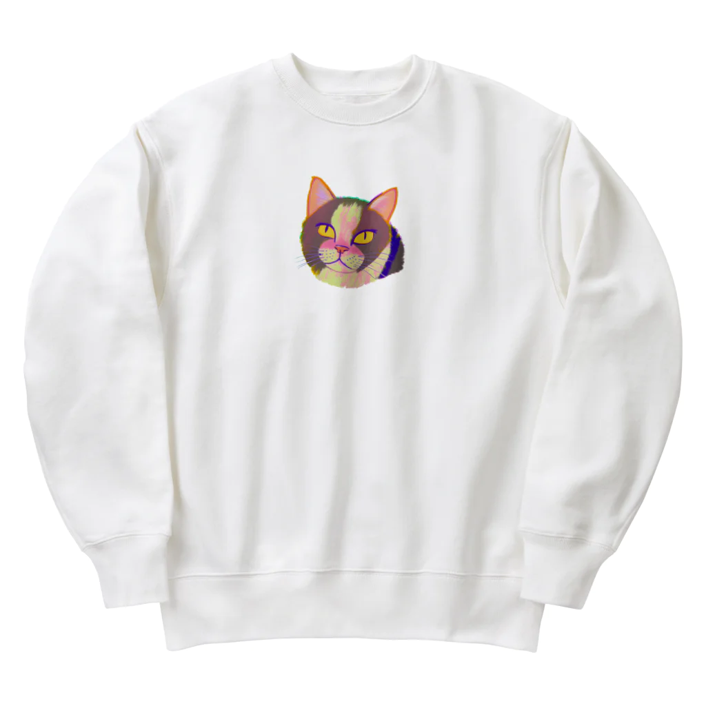 フクミンのふわふわネコ Heavyweight Crew Neck Sweatshirt