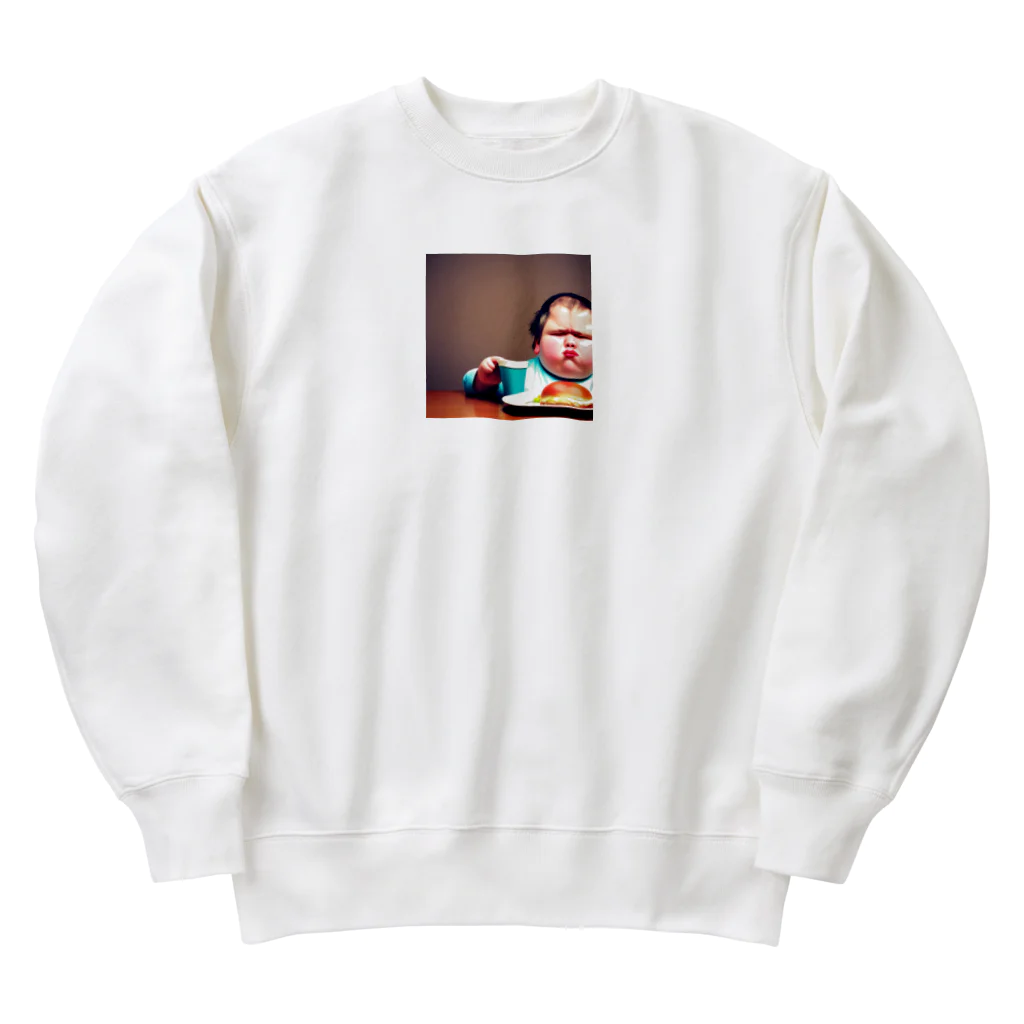 たらたらこっこのふとったこども Heavyweight Crew Neck Sweatshirt