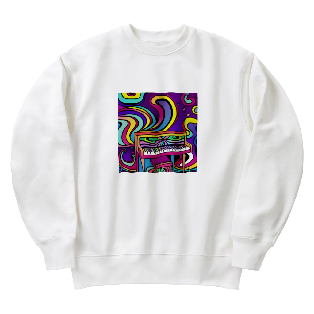 stugio_kの鮮やかなピアノ柄 Heavyweight Crew Neck Sweatshirt