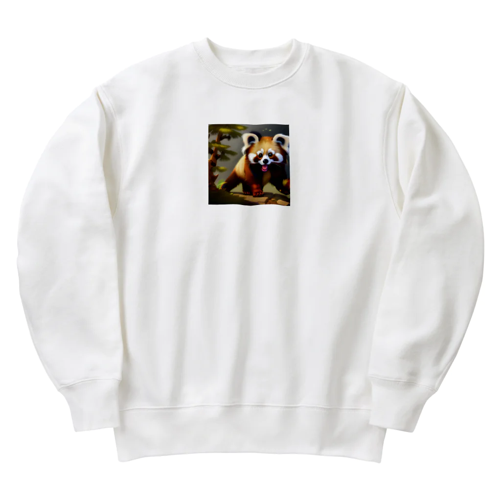 ラッキーマインあべむつきの楽しくて仕方がないレッサーパンダ Heavyweight Crew Neck Sweatshirt