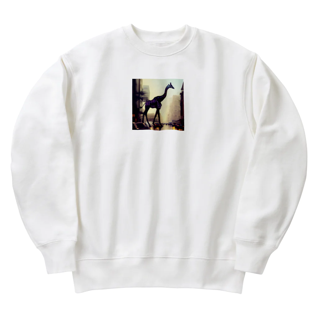 のぞかれ隊のキリンの散歩 Heavyweight Crew Neck Sweatshirt