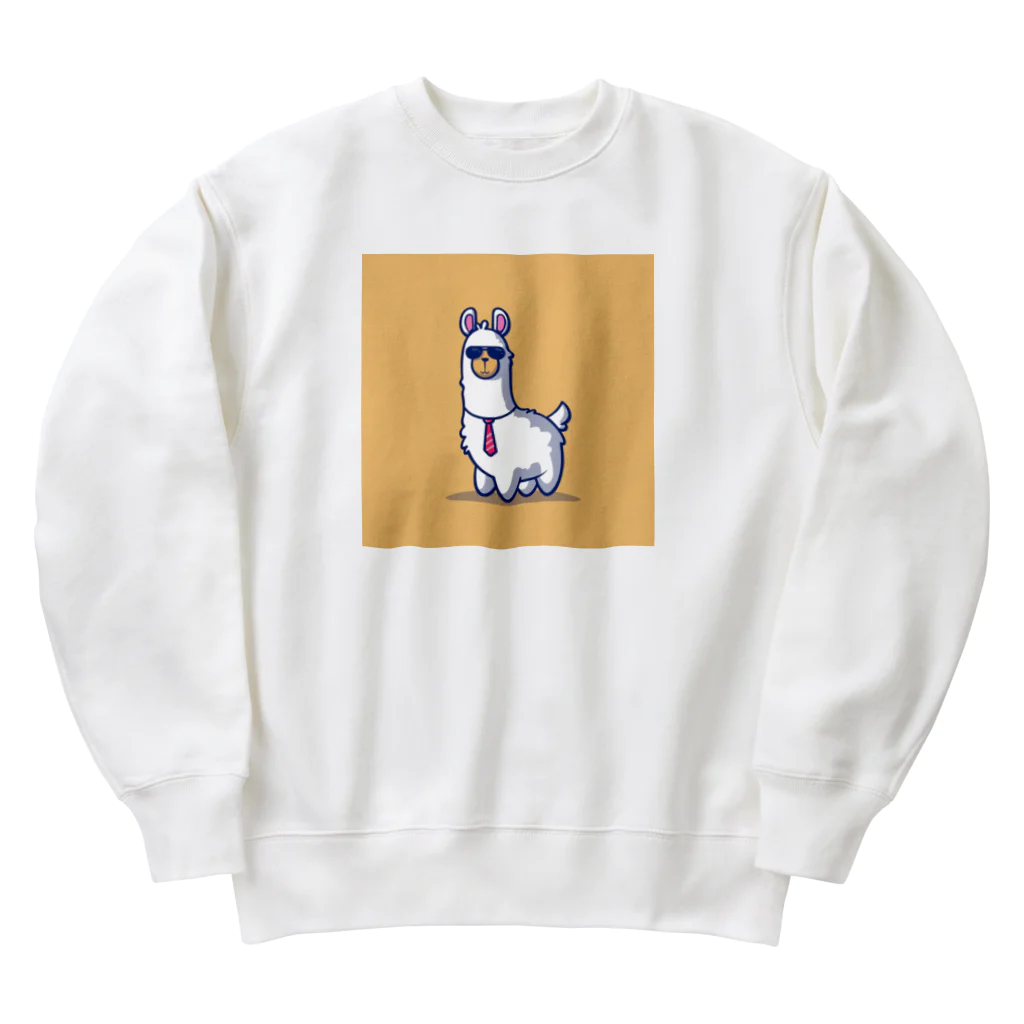 デザインショップ guccyのサングラスをかけたアルパカ Heavyweight Crew Neck Sweatshirt