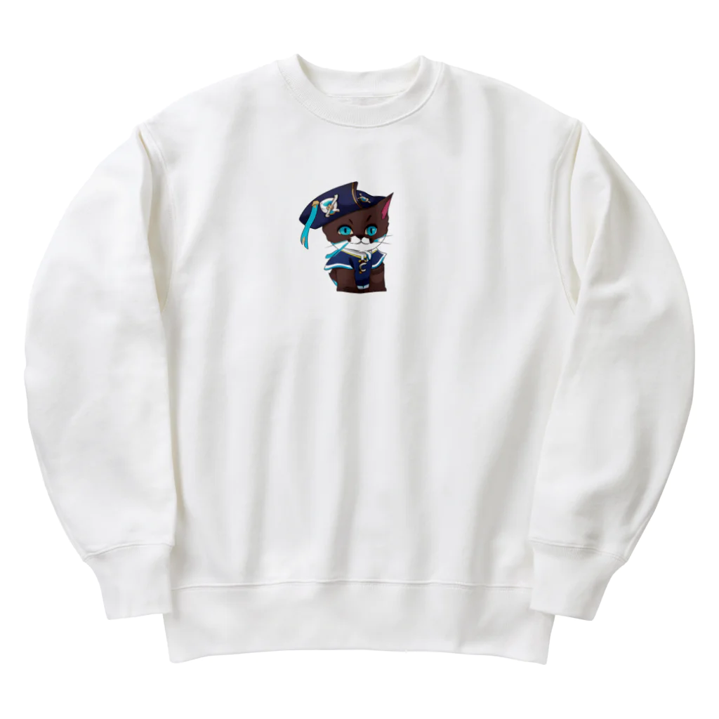 可愛い猫ちゃんの海賊うみ猫ちゃん Heavyweight Crew Neck Sweatshirt