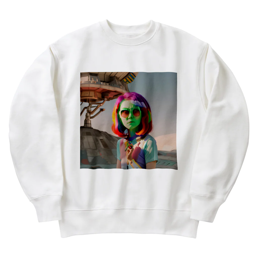 献血するドラキュラの宇宙人シリーズ Heavyweight Crew Neck Sweatshirt