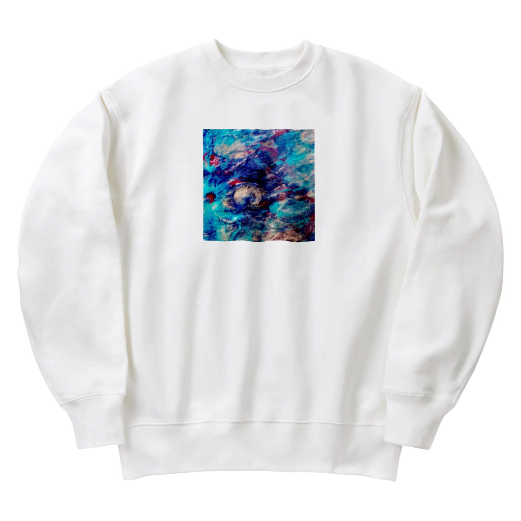 【抽象画】melty moon【フルイドアート】の宙境I Heavyweight Crew Neck Sweatshirt